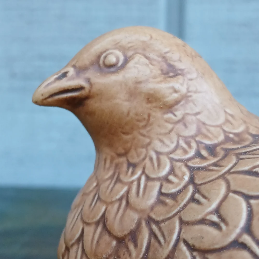 Vintage Norcrest Quail Ceramic Figurine #A610. Charming Ceramic Quail Tan Bird